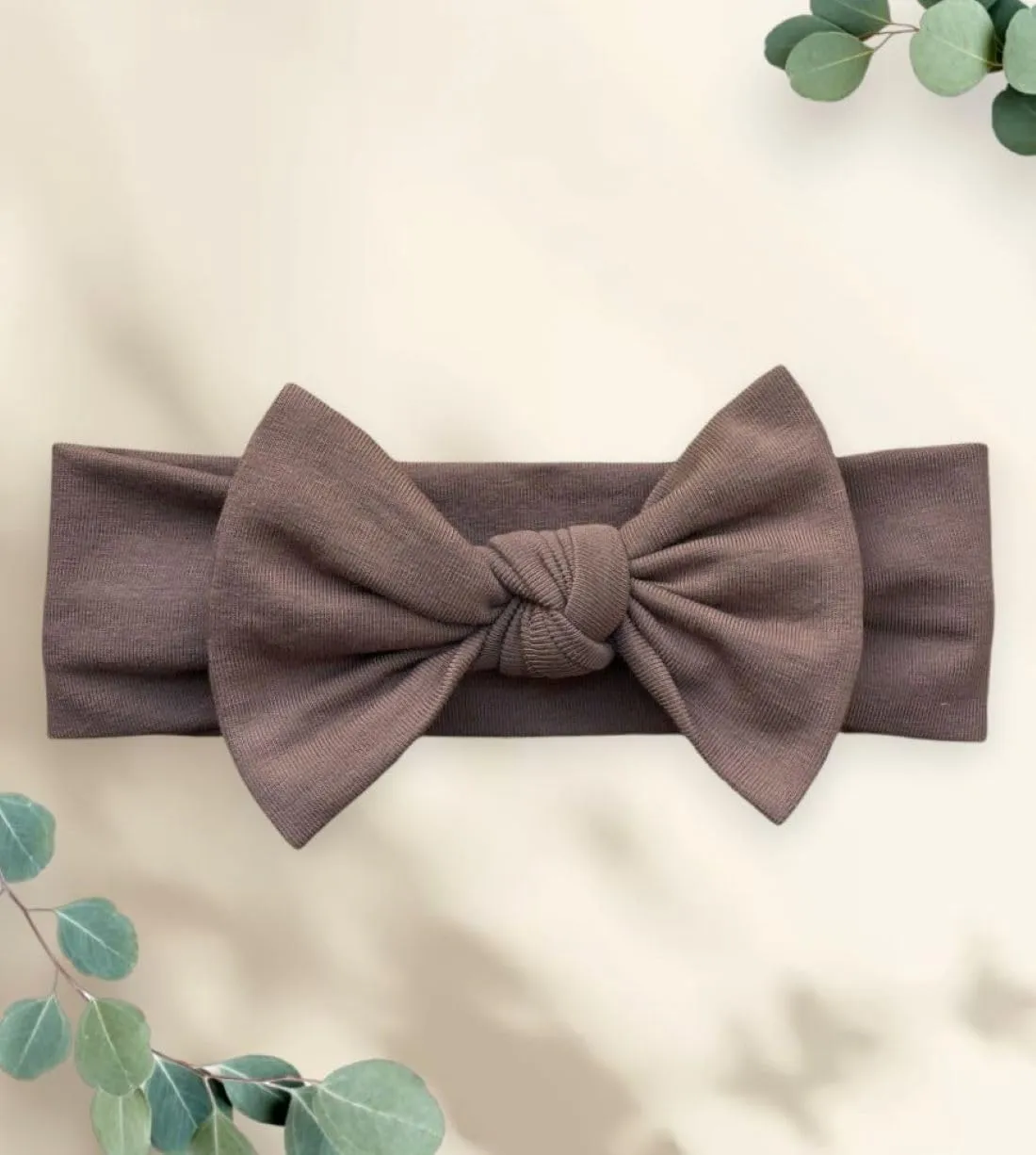 Baby Girl Headbands-Infant,Toddler Cotton Handmade Hairbands with Bows Child Hair Accessories (Brown)