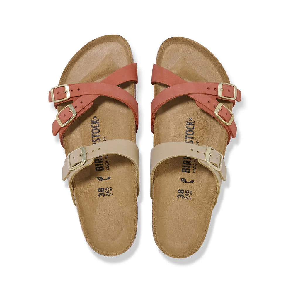 BIRKENSTOCK FRANCA SANDCASTLE/MARS RED NUBUCK - WOMENS