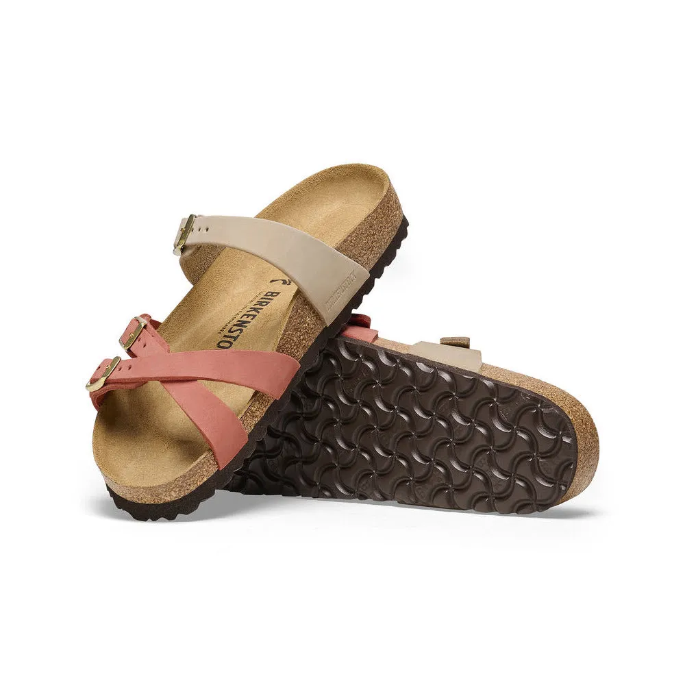 BIRKENSTOCK FRANCA SANDCASTLE/MARS RED NUBUCK - WOMENS