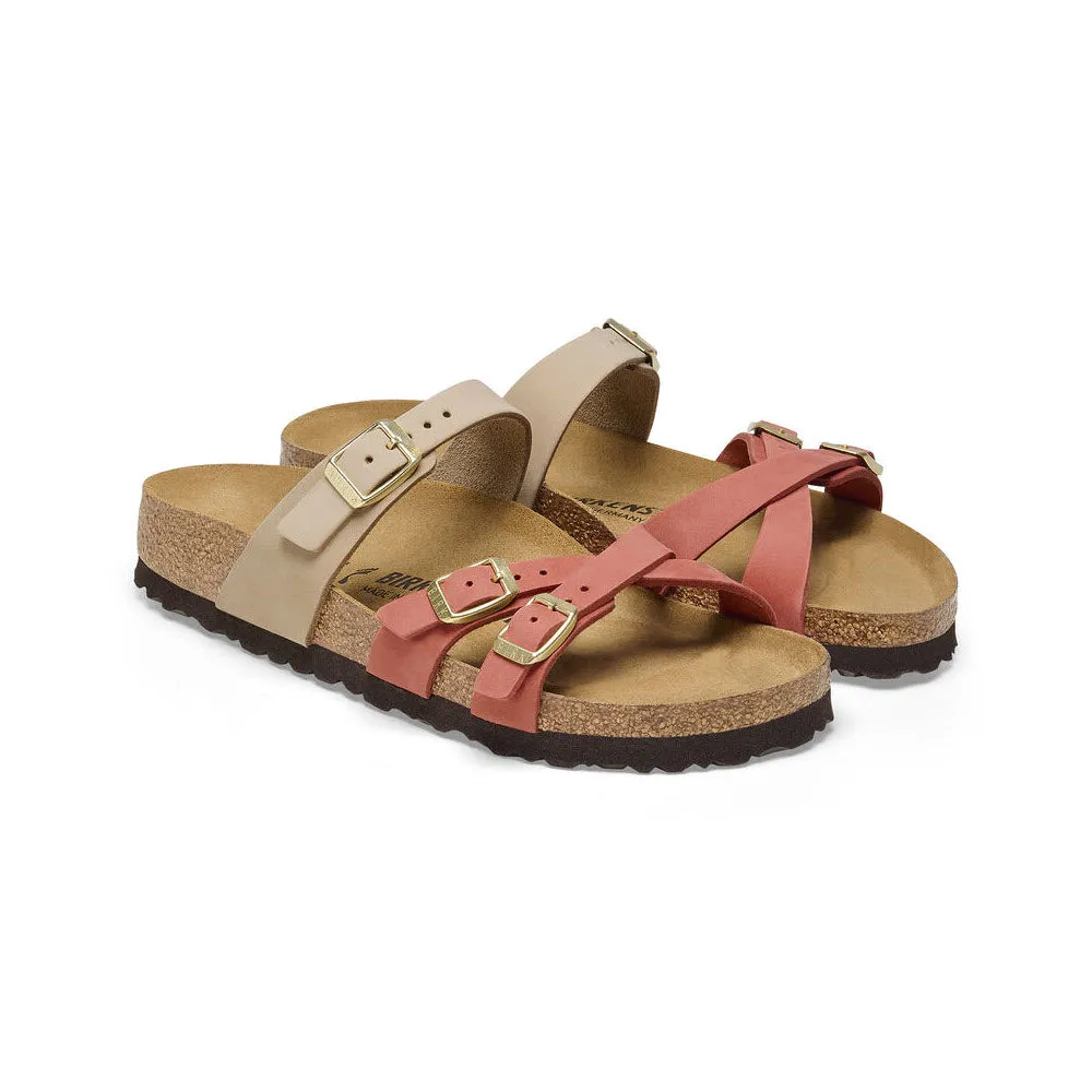BIRKENSTOCK FRANCA SANDCASTLE/MARS RED NUBUCK - WOMENS