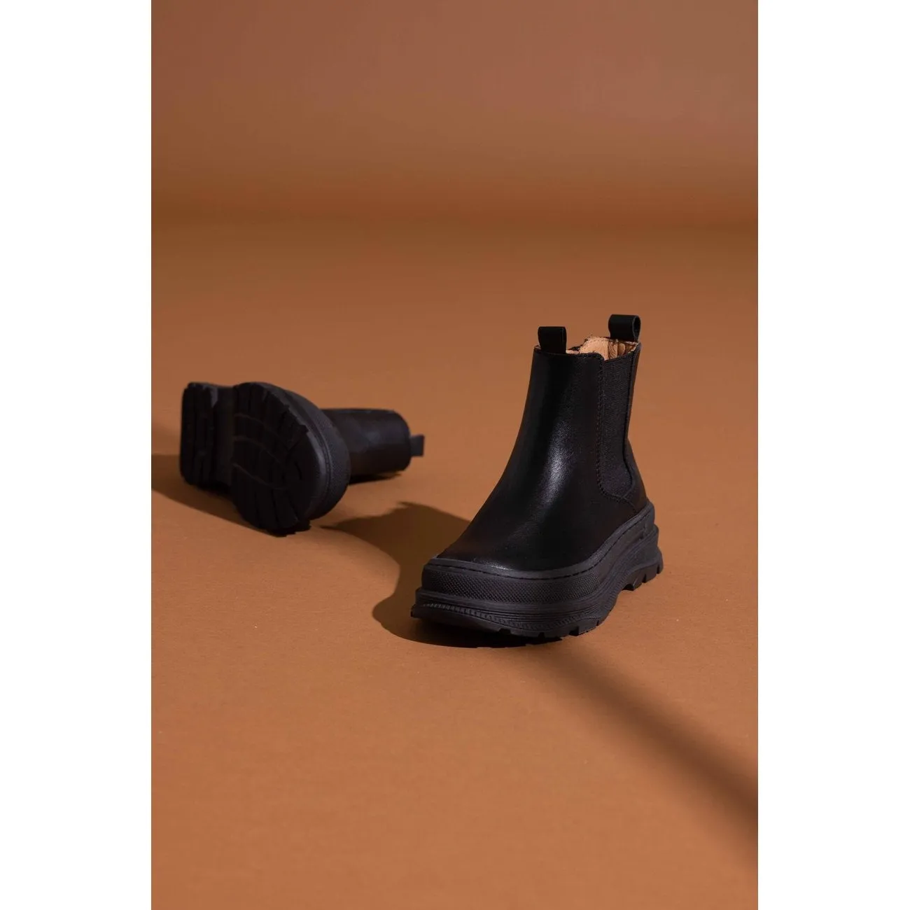 Black Bisgaard Mila Lambskin Boots for Kids