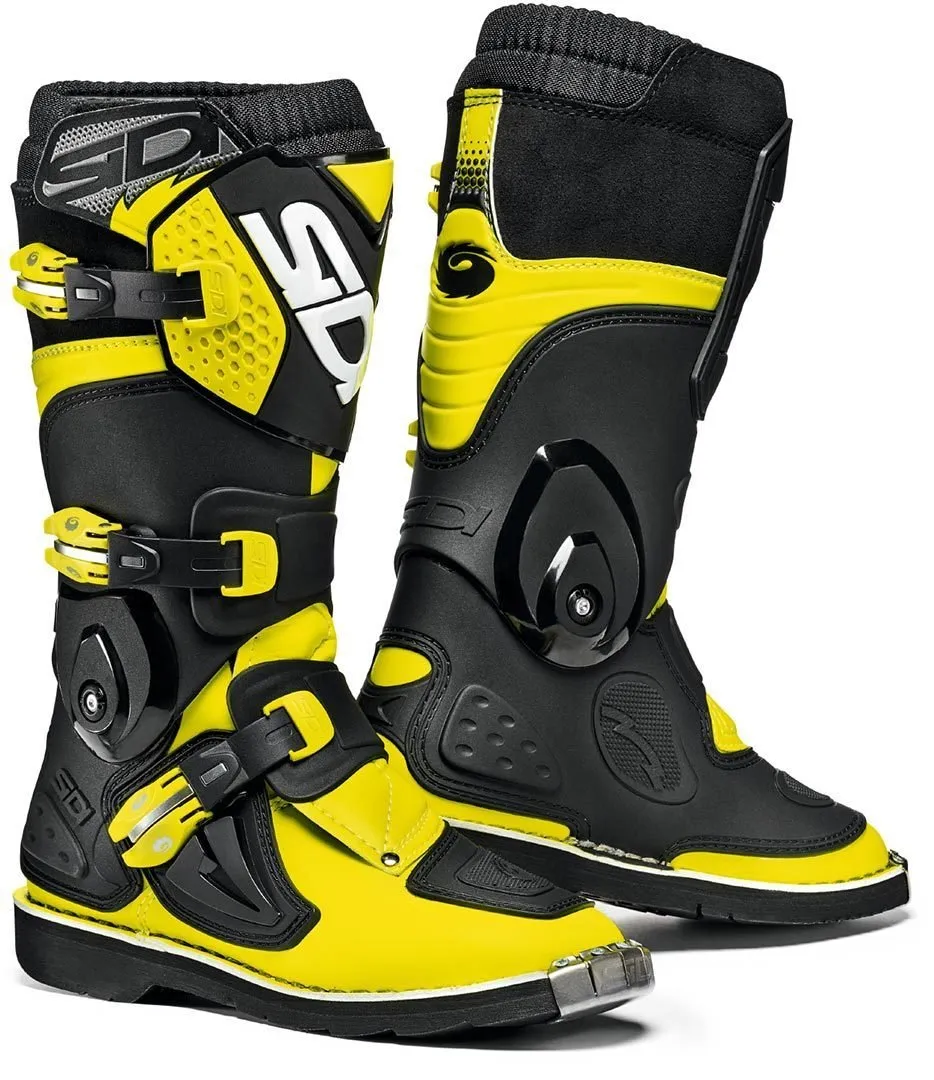 Children's Sidi Flame motocross boots, black/yellow