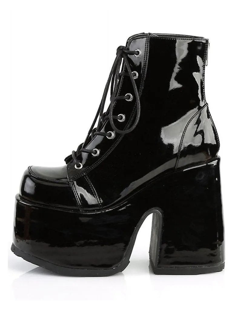 DEMONIA CAMEL-203  BOOTS - PATENT BLACK ✰ PRE ORDER ✰