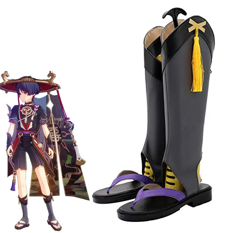 Genshin Impact Scaramouche Gray Shoes Cosplay Boots