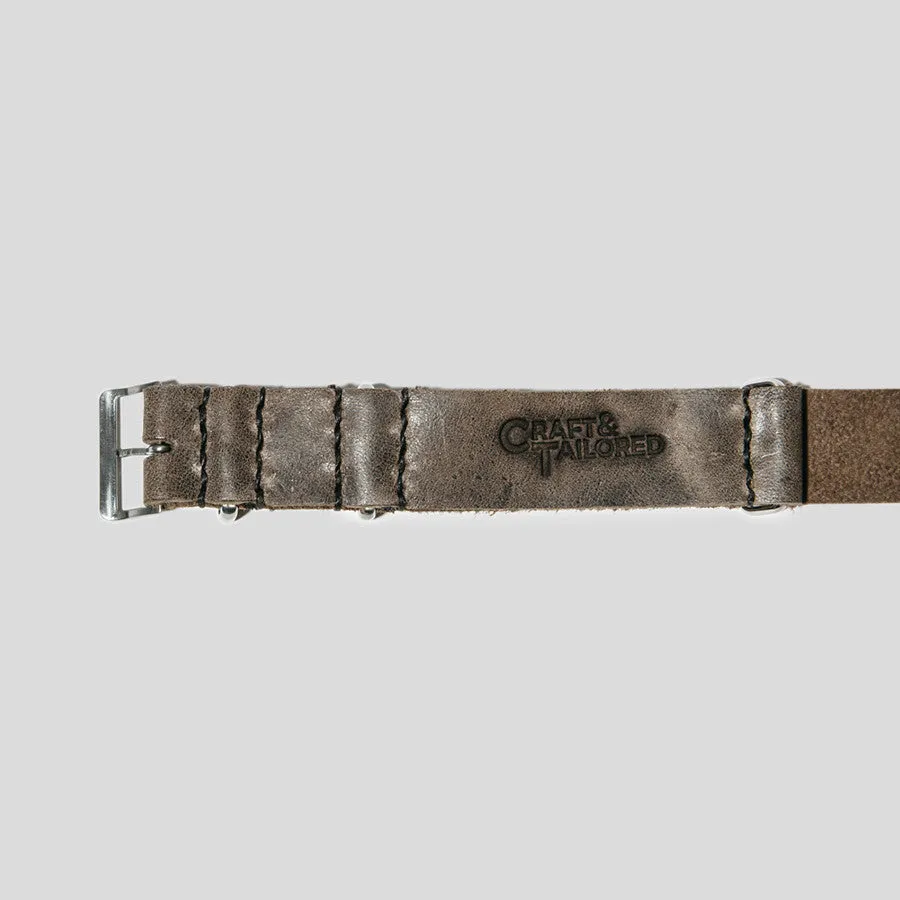 Horween Horsehide Leather NATO Style Watch Strap 20mm (Lunar Grey)