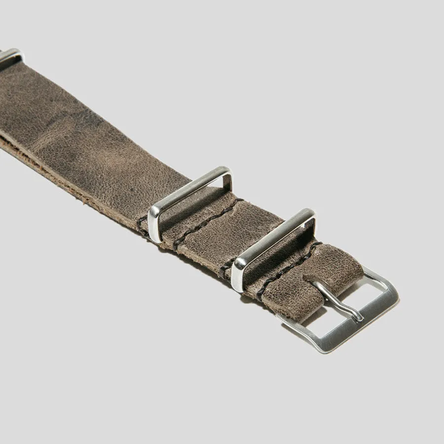 Horween Horsehide Leather NATO Style Watch Strap 20mm (Lunar Grey)