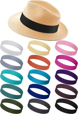 Liitrsh 15 Pcs Hat Band Stretchable Ribbon for Panama, Western Cowboy, Straw Hats - Accessories for Women and Men