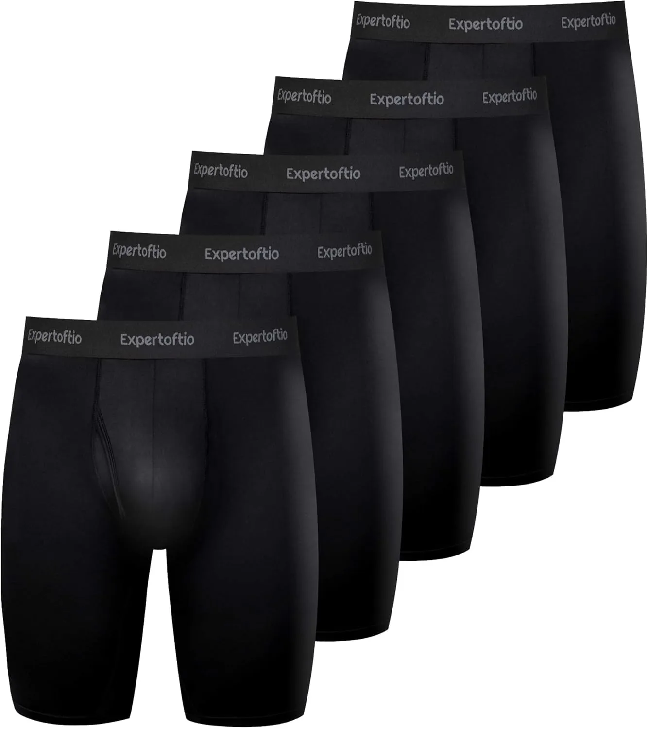 Men's Underwear 9 Inch Long Leg Boxer Briefs for Men, Performance, Moisture Wicking Pack, Anting Chafing, Fly
