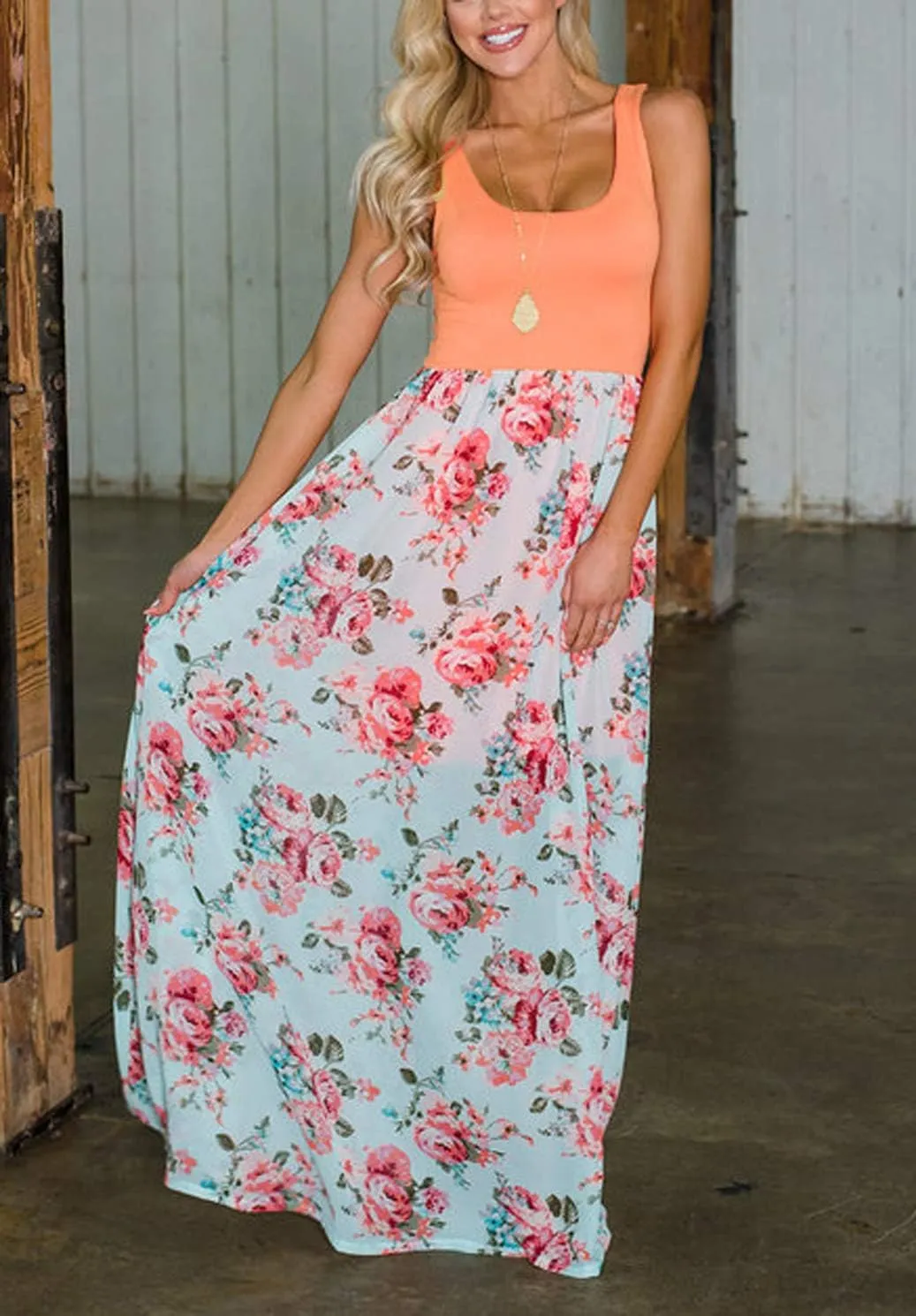 Mommy and Me Boho Floral Family Matching Maxi Dress with Pocket for Mother's Day