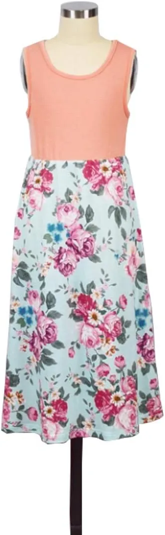 Mommy and Me Boho Floral Family Matching Maxi Dress with Pocket for Mother's Day