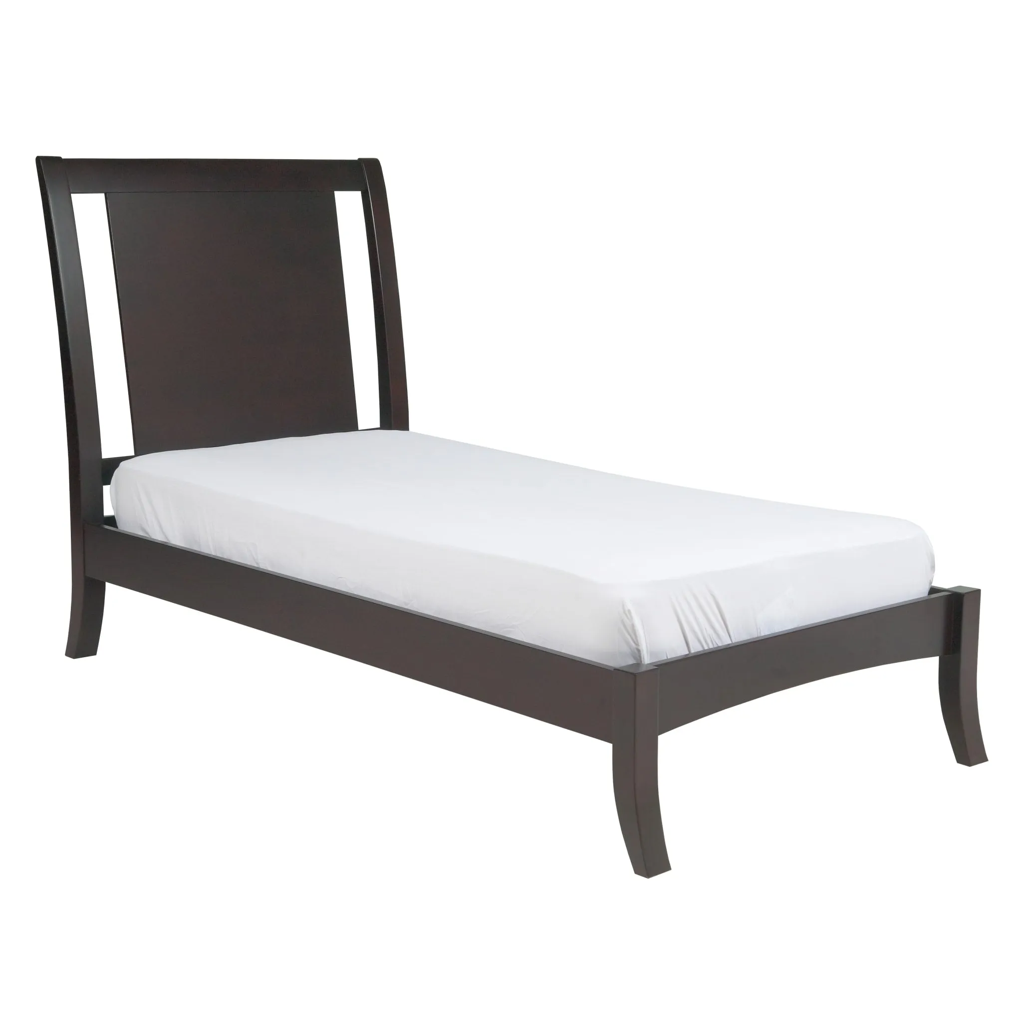 Nevis Wood Sleigh Bed in Espresso