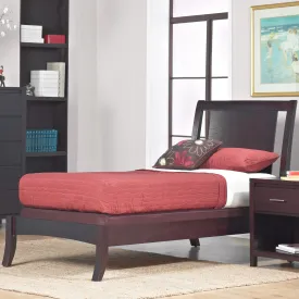 Nevis Wood Sleigh Bed in Espresso