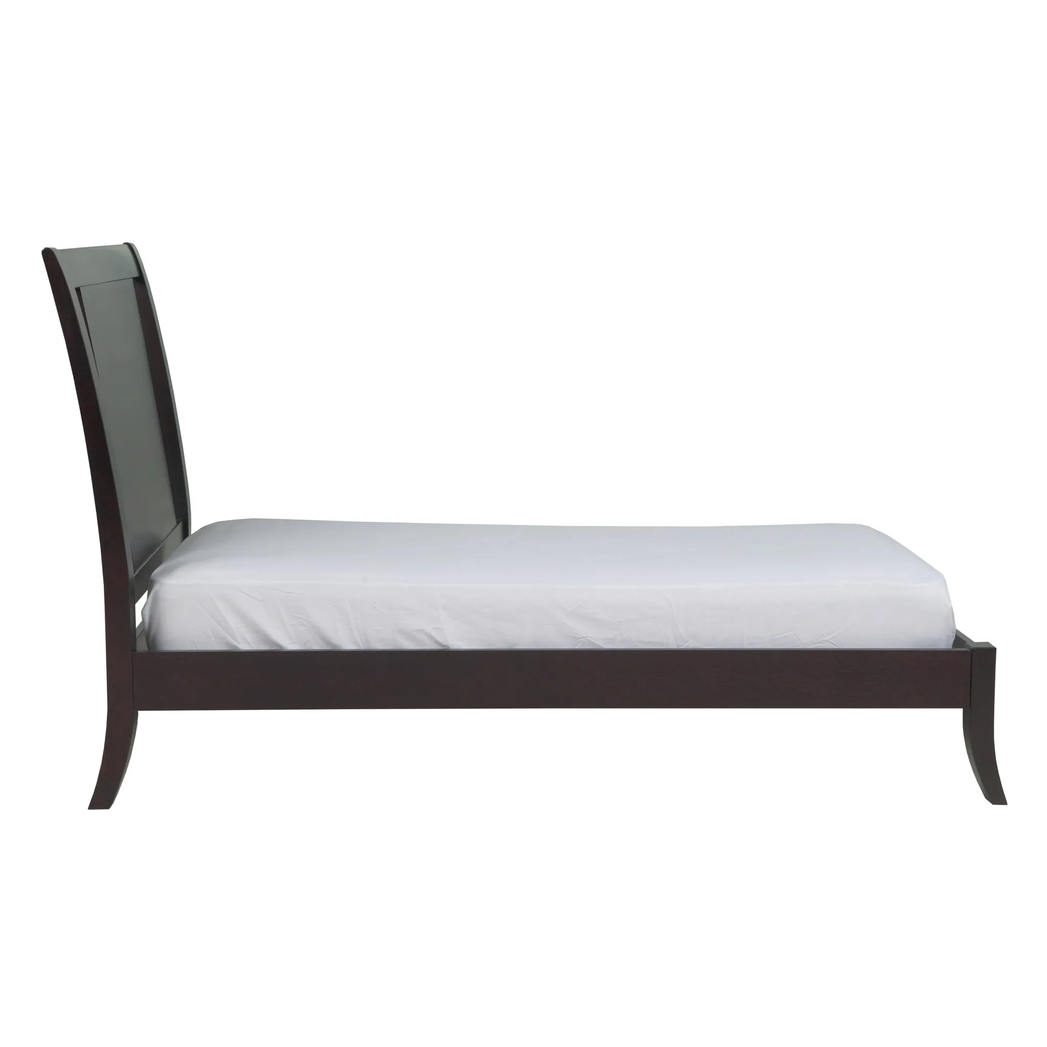 Nevis Wood Sleigh Bed in Espresso