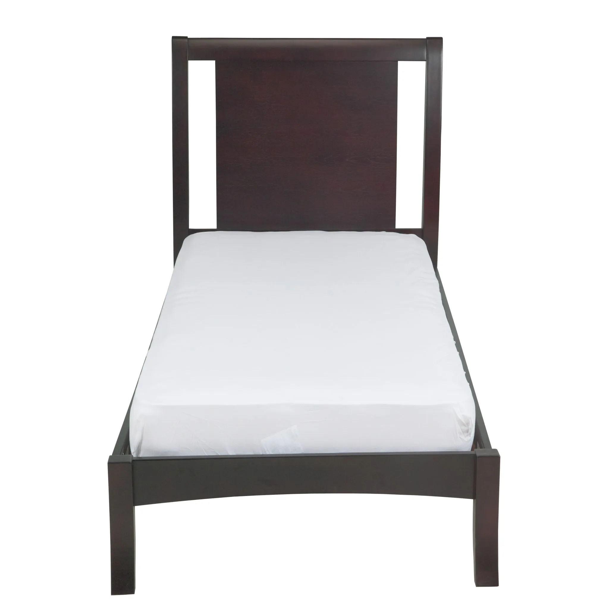Nevis Wood Sleigh Bed in Espresso