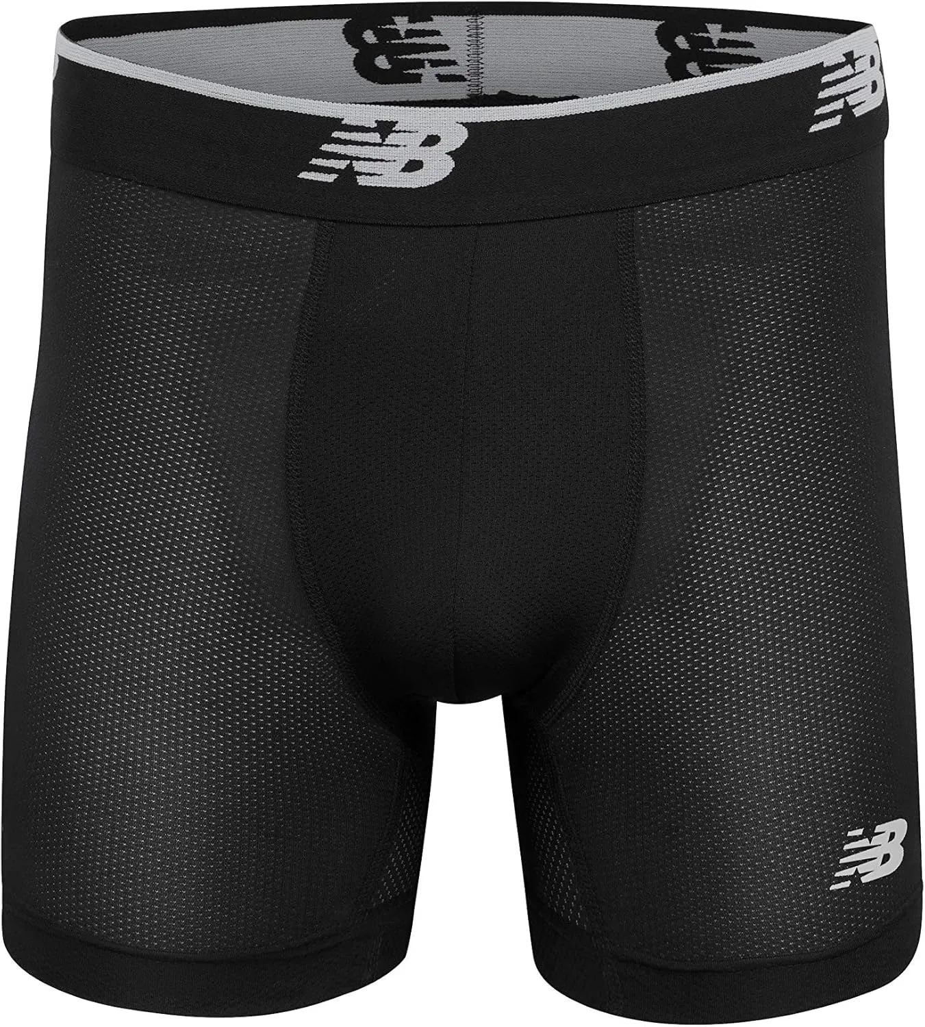 New Balance Men's Mesh Jersey Performance Wicking No Fly Boxer Briefs Underwear (4 Pack)
