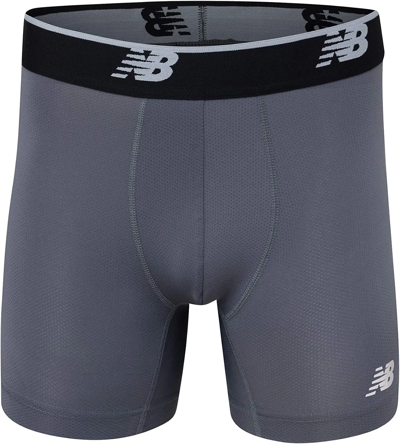 New Balance Men's Mesh Jersey Performance Wicking No Fly Boxer Briefs Underwear (4 Pack)