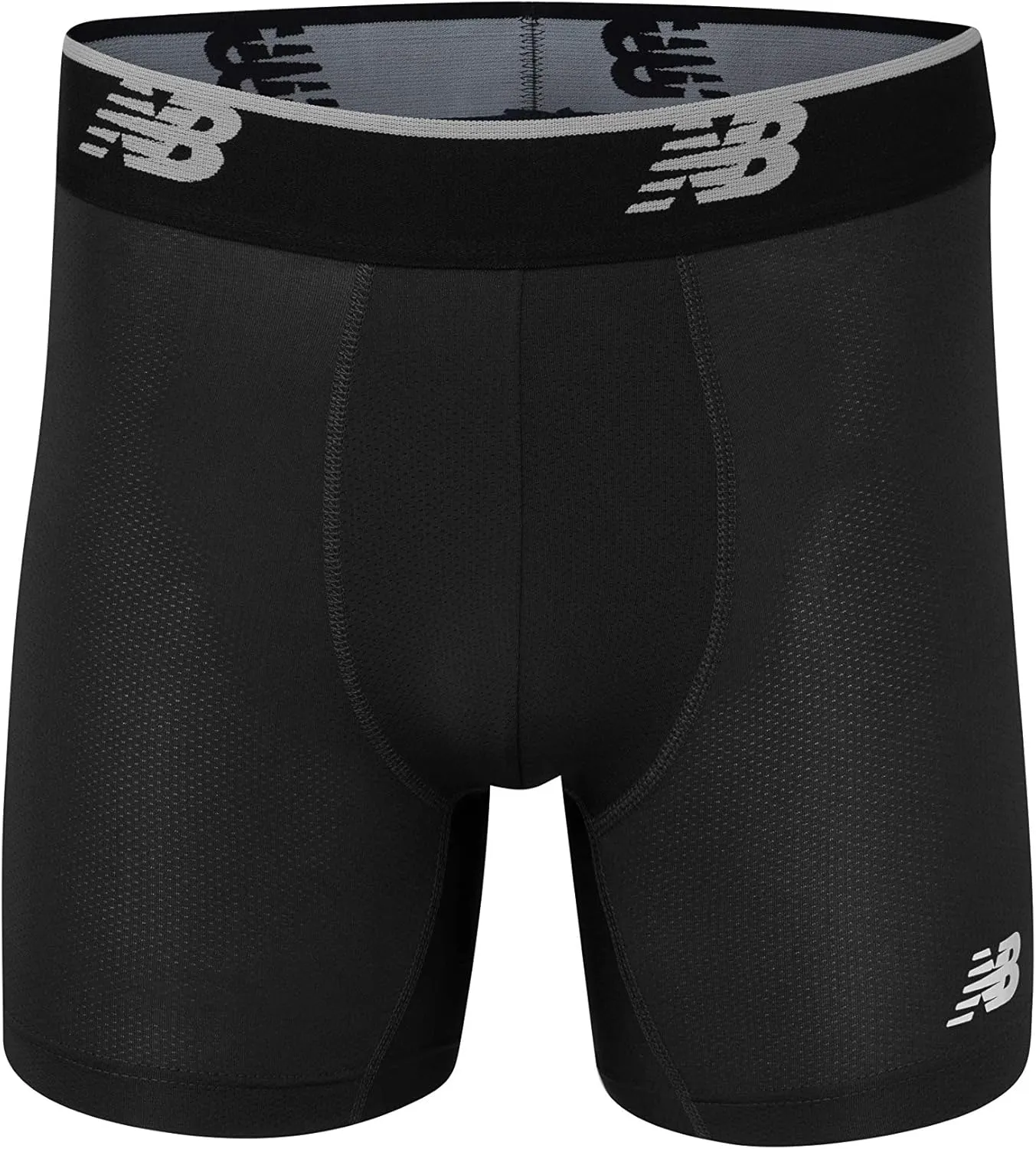 New Balance Men's Mesh Jersey Performance Wicking No Fly Boxer Briefs Underwear (4 Pack)