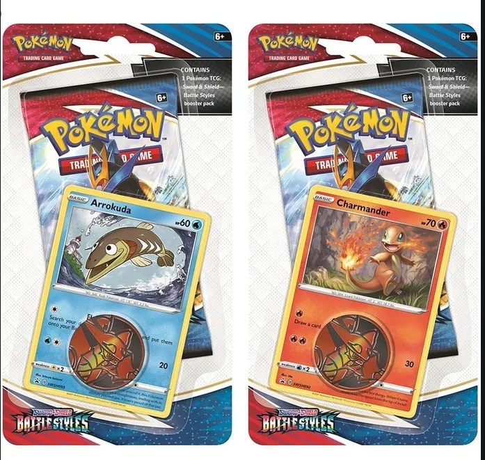 Pokémon Tcg: Sword & Shield 5 Battle Styles Premium Checklane Blister Arrokuda And  Charmader Pack