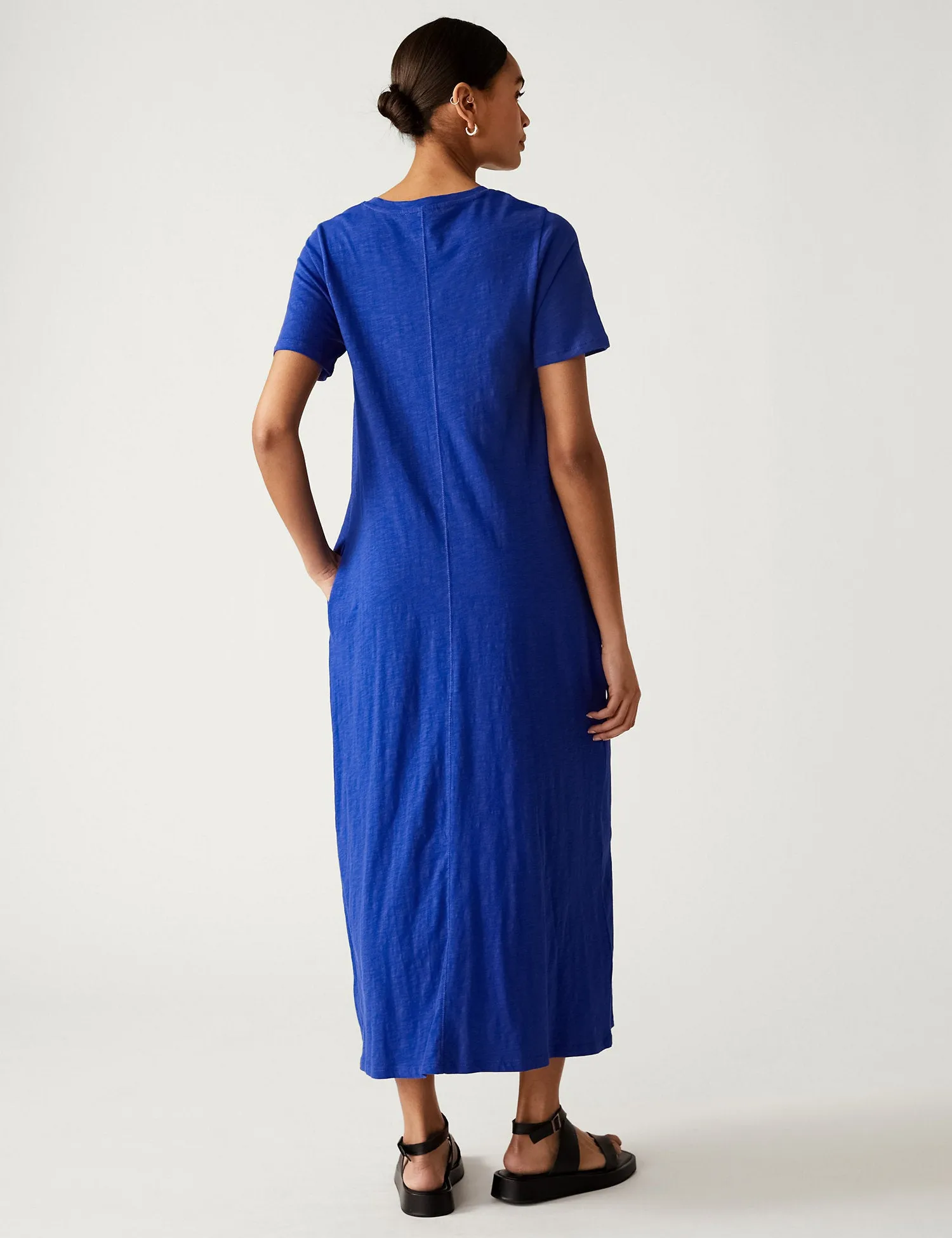 Pure Cotton Round Neck Midaxi T-Shirt Dress