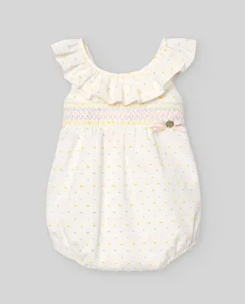 Swiss Dot Smocked Bubble