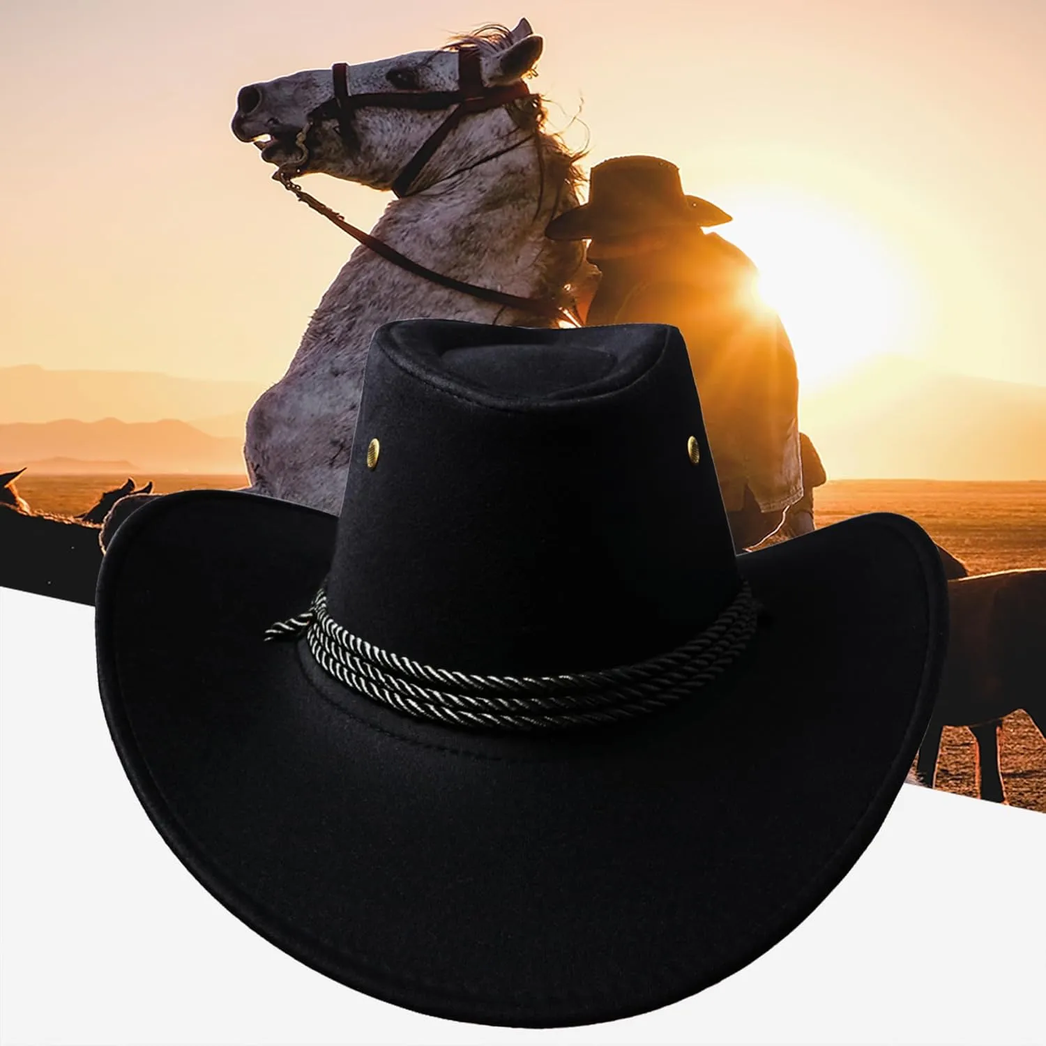 thuizen Classic Rolled Western Cowboy Hat