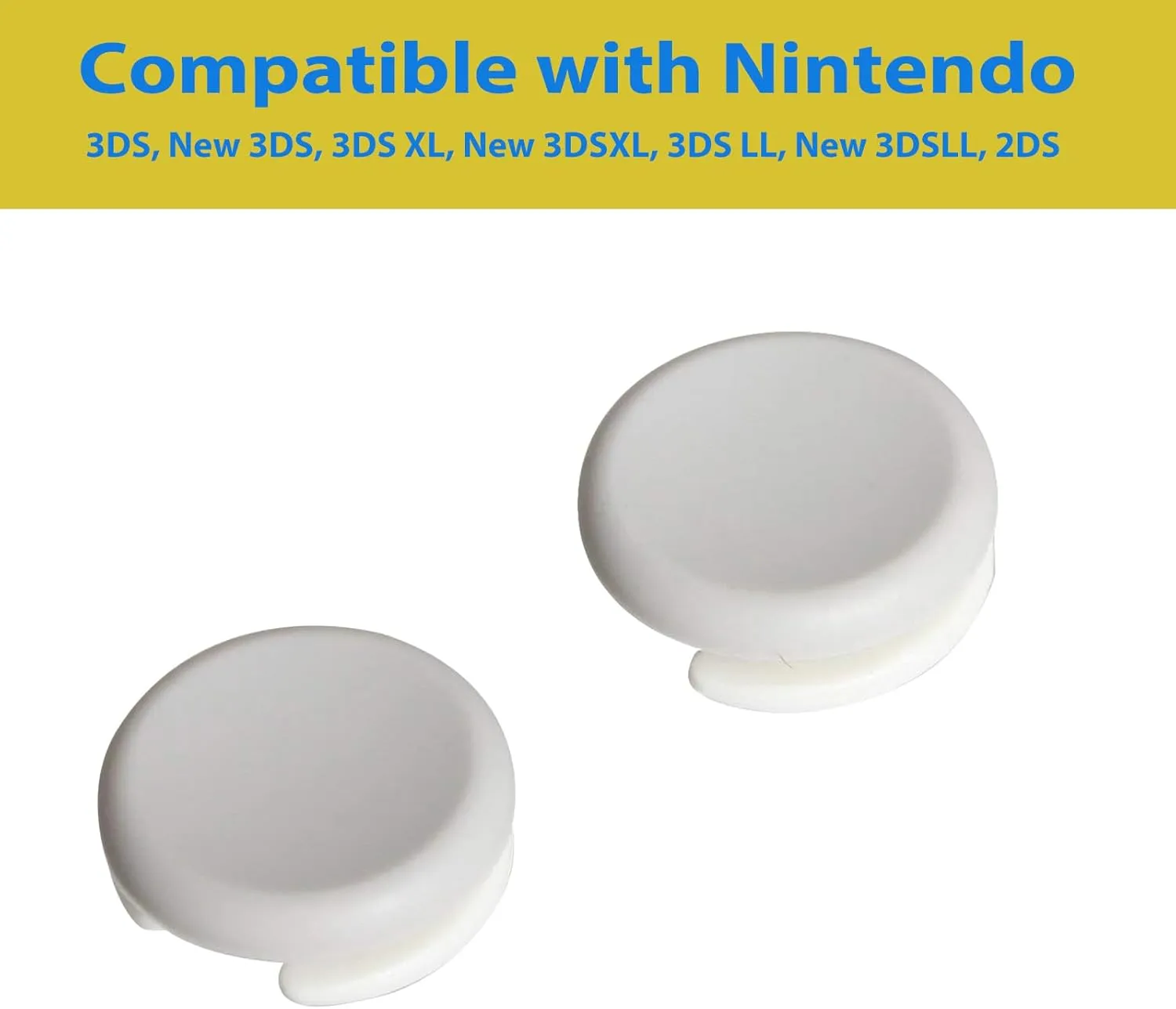 Timorn Analog Stick Cap Circle Pad Replacement 3D Joystick Cover for New 3DS / 3DS / 3DSLL / 3DSXL / 2DS Controller (Light Gray)